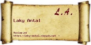 Laky Antal névjegykártya